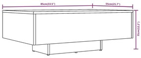 Tavolino da Salotto Grigio Sonoma 85x55x31 cm Legno Multistrato