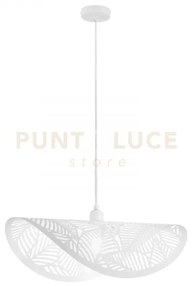 Lampadario a sospensione rhei-leaf bianca 1 luce attacco e27 60x33x...