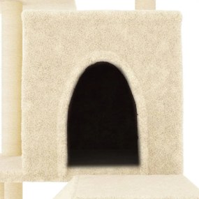 Albero per gatti con tiragraffi in sisal crema 110,5 cm