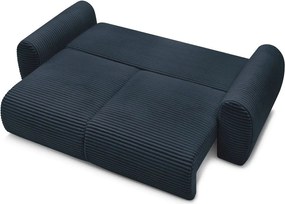 Divano in blu scuro allungabile con rivestimento in velluto a coste 257 cm Lucien – Bobochic Paris