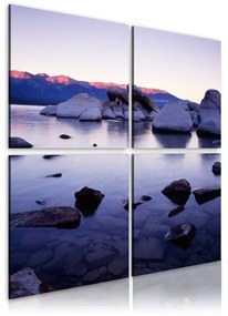 Quadro Costa rocciosa di un lago alpino