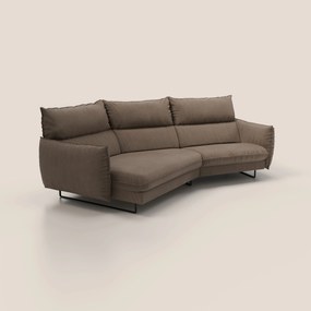 Monamour divano moderno angolare con opzione relax elettrico in microfibra smacchiabile impermeabile T11 marrone