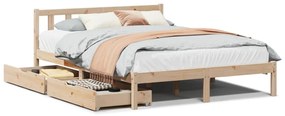 Letto senza materasso 140x190 cm in legno massello di pino