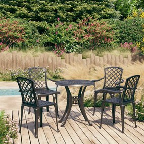Set Da Bistrot 5 Pz İn Alluminio Pressofuso Nero /