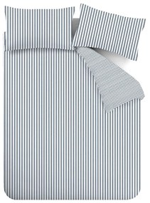 Biancheria da letto singola in flanella blu 135x200 cm Stripe - Catherine Lansfield