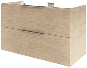Mobile da bagno sospeso sotto lavabo L 105 x H 64 x P 48 cm rovere lucido, 2 cassetti SENSEA Neo