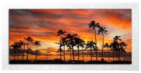 Stampa incorniciata su tela Beach sunset multicolore 136 x 76 cm