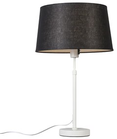Lampada da tavolo bianca con paralume nero 35 cm regolabile - Parte