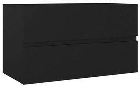 Mobile lavabo nero 80x38,5x45 cm in legno multistrato