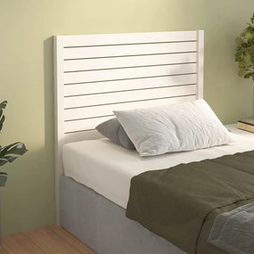 Testiera Per Letto Bianca 81x4x100 Cm İn Legno Massello Di Pino /