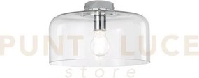 Plafoniera gibus trasparente 1 luce attacco e27 30x30x23cm in vetro...