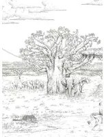 Isidore Leroy Carta da parati panoramica Vallee du Rift Grisaille - Panel A