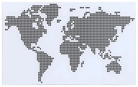 Scrivania in Vetro con Stampa Mappa del Mondo