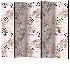 Paravento Pink Palm Leaves II [Room Dividers]