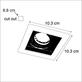Faretto da incasso Smart bianco con WiFi GU10 regolabile - Carree