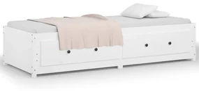 Dormeuse bianca 90x200 cm in legno massello di pino