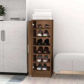Scarpiera Rovere Marrone 32x35x92 Cm İn Legno Multistrato /