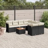 Set Divani da Giardino 9 pz con Cuscini Nero in Polyrattancod mxl 93181