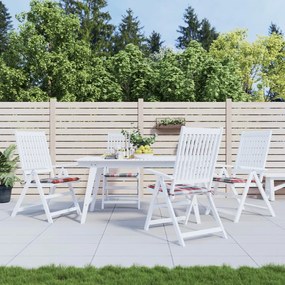 Cuscini Per Sedia 4 Pz A Quadri Rossi 50x50x3 Cm Tessuto Oxford /