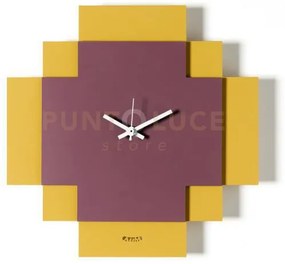 Orologio di design geometrico tetris ocra ,viola ametista in ferro ...