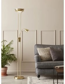 Markslöjd - Lampada da terra dimmerabile DETROIT 1xR7s/300W + 1xGU10/35W/230V ottone