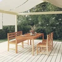 Set da Pranzo per Giardino 4 pz in Legno Massello di Teak cod mxl 35403