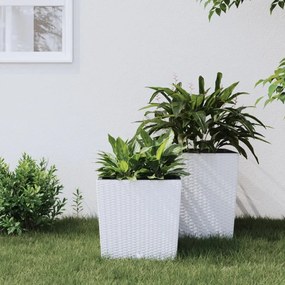 Fioriera Con Interno Rimovibile Bianca 21 / 32 L Pp Rattan /