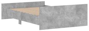 Giroletto con Testiera e Pediera Grigio Cemento 120x200 cm