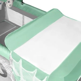 Lionelo - Lettino da viaggio FLOWER Turchese