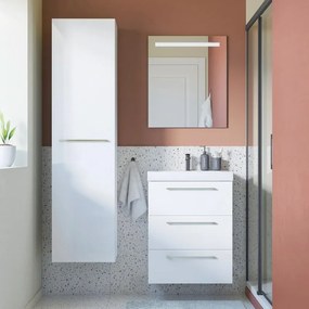 Mobile sottolavabo e lavabo Remix New per vasca centrale bianco lucido L 60 x H 73 x P 46 cm 3 cassetti