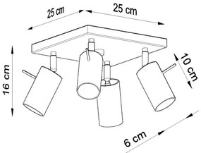 Sollux SL.0730 - Faretto RING 4xGU10/10W/230V