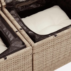 Set Divani da Giardino 11 pz con Cuscini Beige in Polyrattan