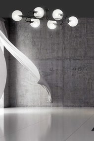 Lampadario da soffitto BRENDI 6 in acciaio e vetro 6xE14