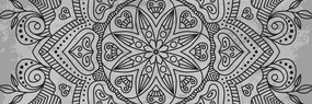 Stampa su tela – Mandala con tocco antico in bianco e nero