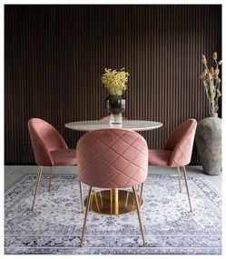 Tavolo da pranzo rotondo con piano in marmo ø 90 cm Bolzano - House Nordic