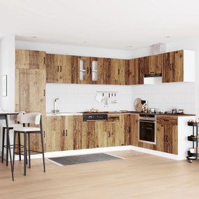 Armadio da cucina  &quot;&quot;kalmar&quot;&quot; con doppi lavelli in legno vecchio