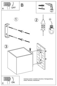 Applique da Parete in Alluminio  QUAD 1 G9 Nera da Interno