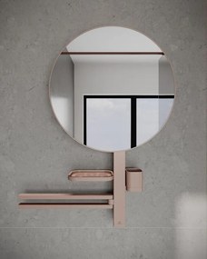 Ripiano porta salviette ALU +, L 64 cm mensola e specchio rose