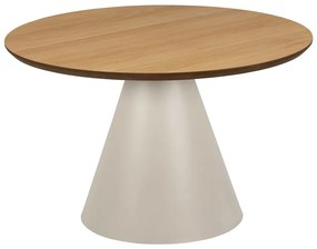 Tavolino rotondo con piano effetto rovere color crema e naturale ø 65 cm Soli - Actona