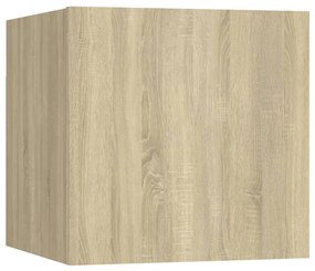 Set di mobili porta tv 4 pz rovere sonoma in legno multistrato