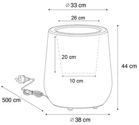 Lampada da terra da esterno vaso di fiori bianco IP44 - Flowerpot