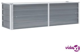 vidaXL Letto Rialzato Giardino in Acciaio Zincato 160x40x45 cm Grigio