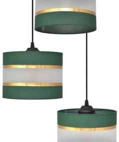Lampadario a sospensione con filo HELEN 3xE27/15W/230V verde/oro