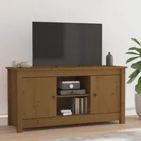 Mobile Porta TV Miele 103x36,5x52 cm in Legno Massello di Pino cod mxl 26228