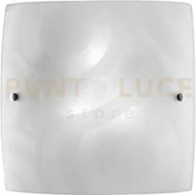 Plafoniera miro' bianca 3 luci attacco e27 40x9,7x40cm in vetro