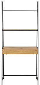 Libreria nera in rovere 77x175 cm Seaford - Actona