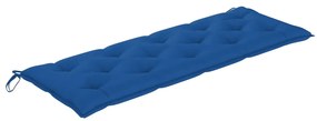 Panchina batavia con cuscino blu 150 cm legno massello teak