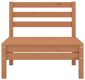 Set Divani da Giardino 6 pz Miele in Legno Massello di Pino