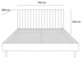 Letto matrimoniale beige/naturale con griglia 180x200 cm Oceane - Bobochic Paris