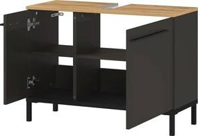 Mobile grigio scuro sotto il lavabo in rovere 80x59 cm Yonkers - Germania